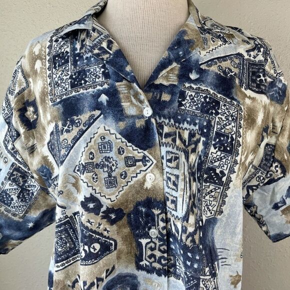 Vintage Caribou Button Down Short Sleeve Shirt EUC - Picture 2 of 8